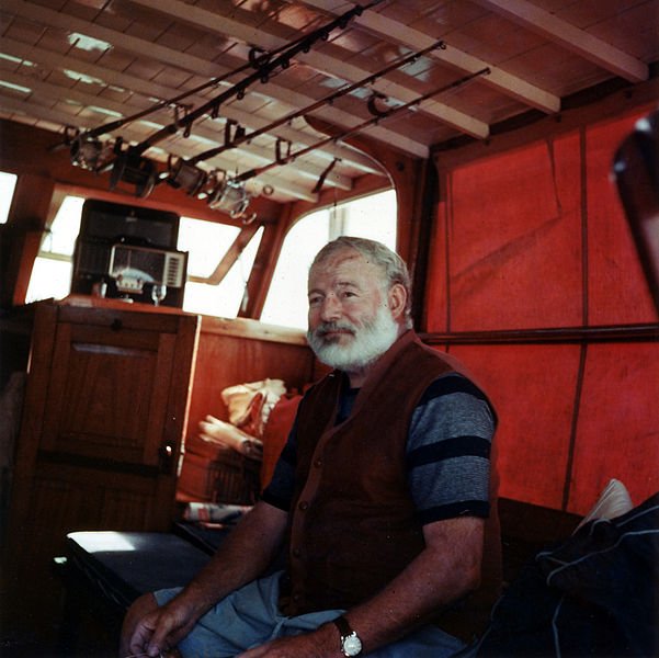 Ernest Hemingway off the coast of Cuba