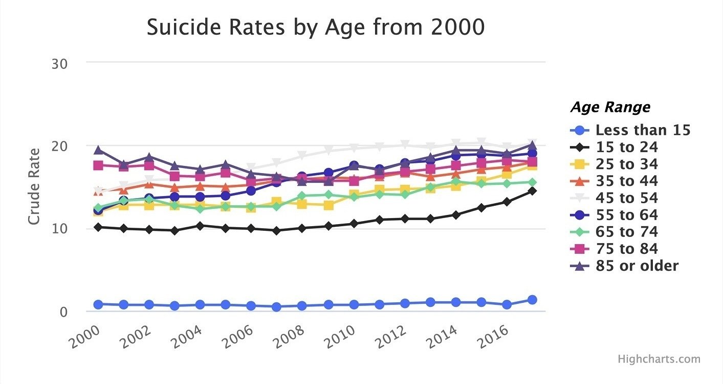 Suicide rates by age