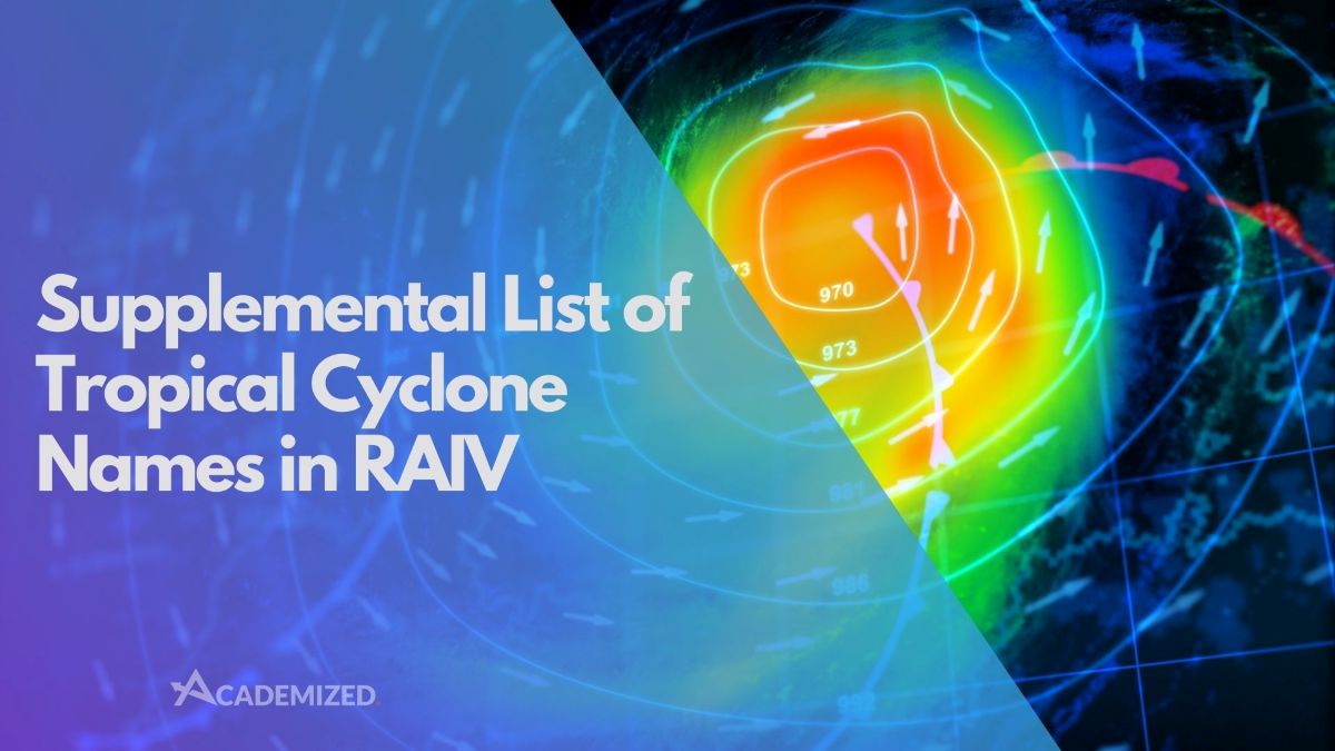 Supplemental List of Tropical Cyclone Names in RAIV