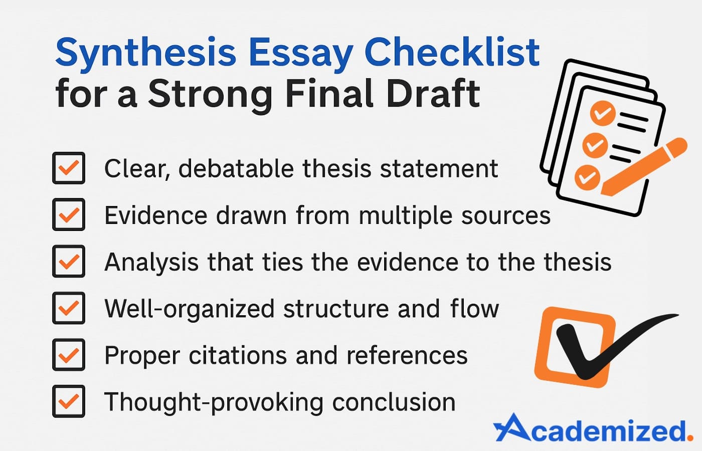 Synthesis Essay Checklist